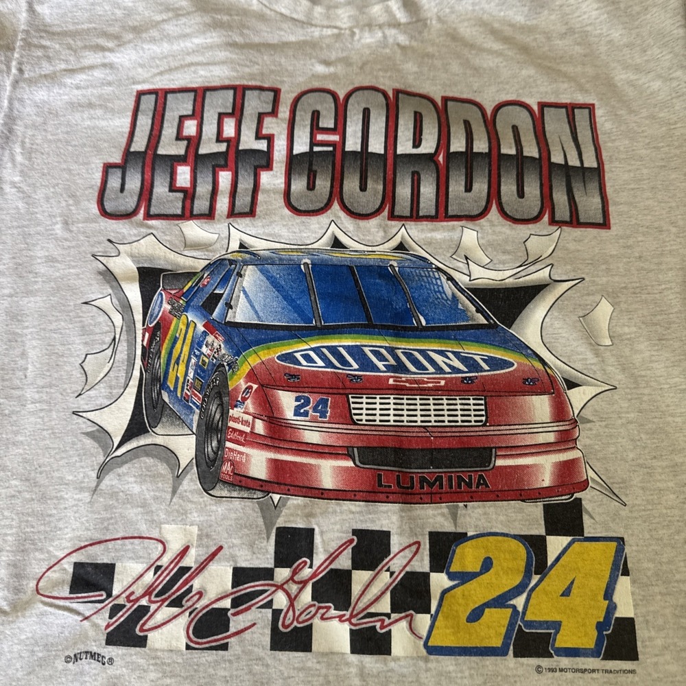 Jeff Gordon Vintage 1993 Race T-shirt Single Stitch Size XL Made In USA - Picture 2 of 9